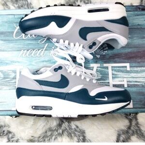 Nike Air Max 1 Sneakers in Teal, Gray & White